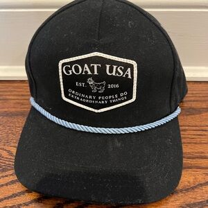 GOAT USA Black Hat with Blue Rope Detail